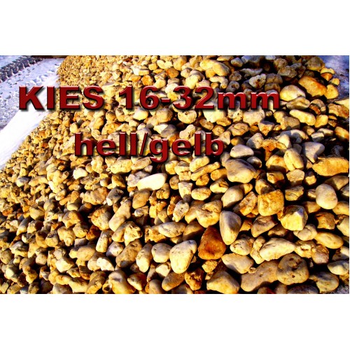 Kies 16 32 mm gelb / beige lose ca. 0,55m³ Art. Nr.118